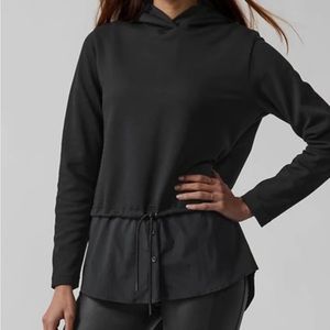 Athleta black Gallery Hoodie hybrid top. Sz M